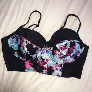 Floral Adjustable Swim Top